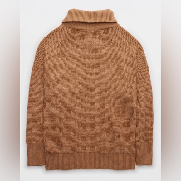 Aerie CozyUp Waffle Quarter Zip Sweater Women’s Small Oversized Fit NWOT - Picture 9 of 10